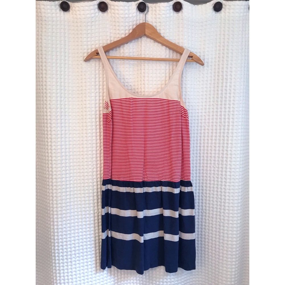 Patriotic red white & blue striped tank dress